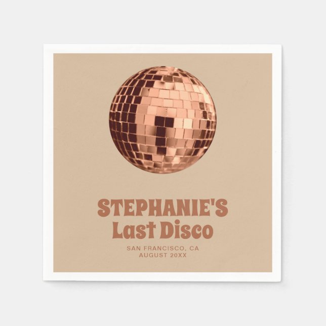 Serviette En Papier Terracotta Dernier Disco Bachelorette Week-end (Devant)