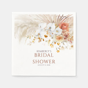 Serviette En Papier Terracotta Floral Pampas Grass Tout Événement