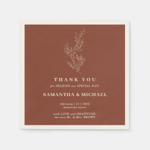 Serviette En Papier Terracotta Ivy Flower Mariage moderne