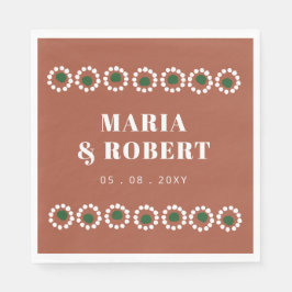 Serviette En Papier Terracotta mexicaine Boho Barro Mariage