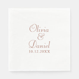 Serviette En Papier Terracotta minimaliste moderne et Mariage blanc