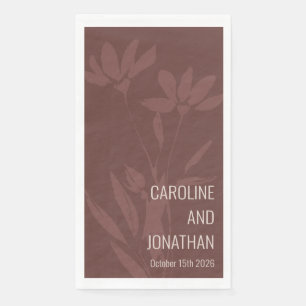 Serviette En Papier Terracotta moderne Floral Line Art Mariage Personn