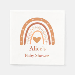 Serviette En Papier Terracotta Neutral boho arc-en-ciel Baby shower