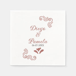 Serviette En Papier Terracotta noir rustique espagnol mariage couple f