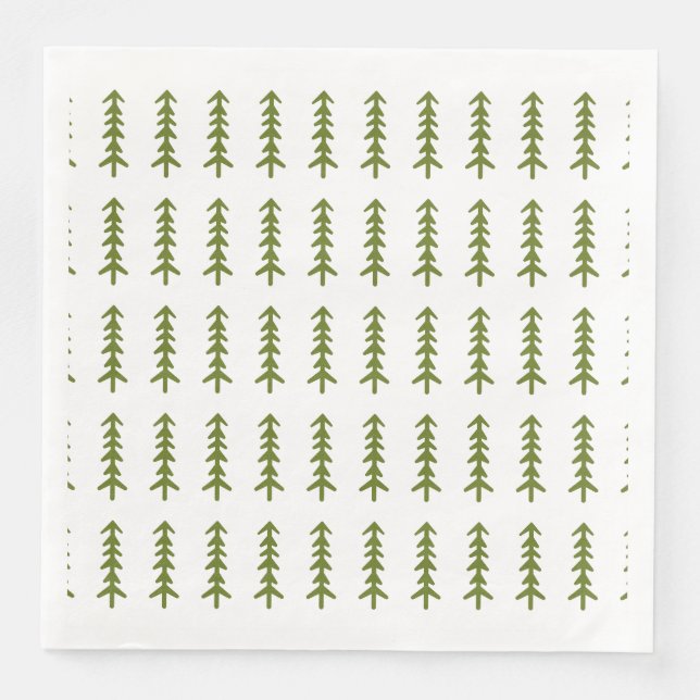 Serviette En Papier Terrain boisé rustique Thème Lumberjack Arbres (Devant)