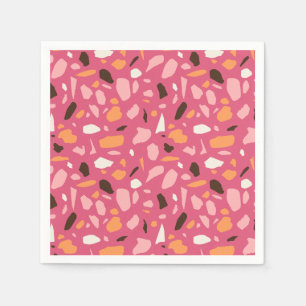 Serviette En Papier Terrazzo Motif rose
