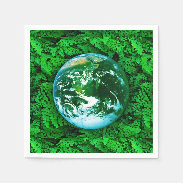 Serviette En Papier Terre verte - conscience écologique (Devant)