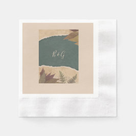 Serviette En Papier terre vintage boho chic verdure mariage
