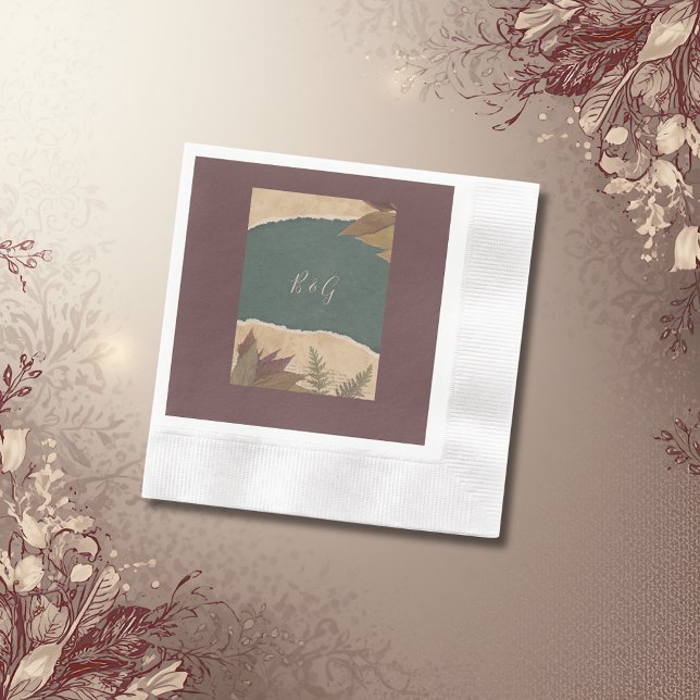 Serviette En Papier terre vintage boho chic verdure mariage (Créateur téléchargé)