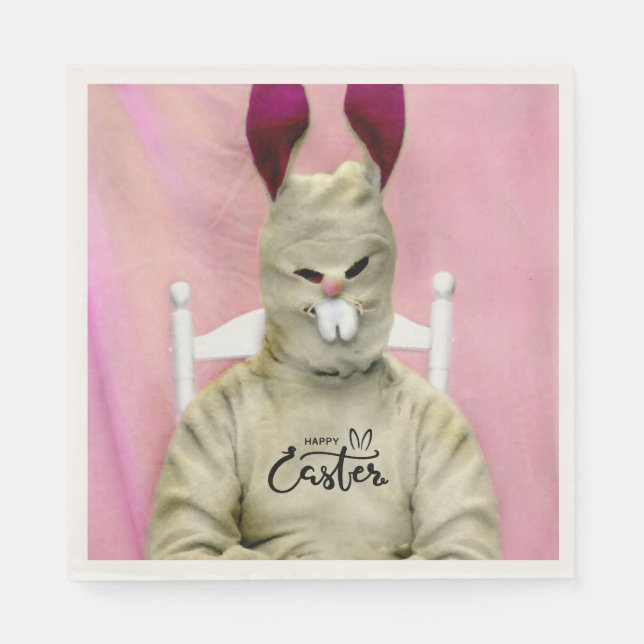 Serviette En Papier Terrible lapin de Pâques (Devant)