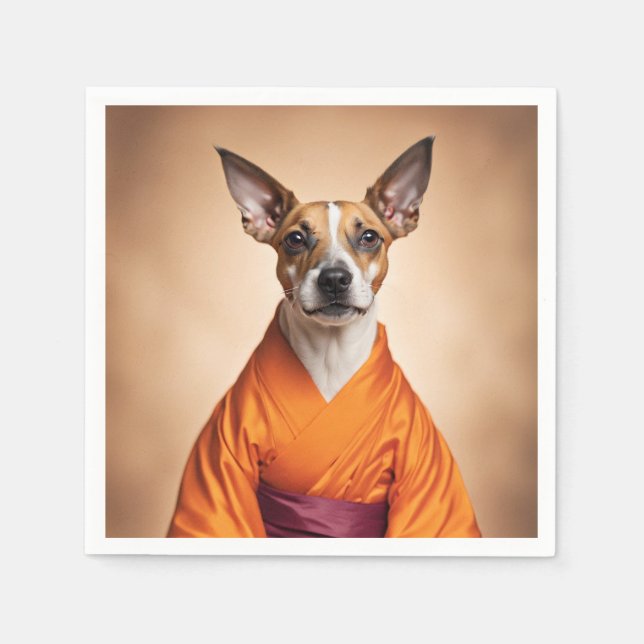 Serviette En Papier Terrier brésilien bouddhiste (Devant)