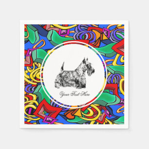 Serviette En Papier Terrier écossais et Pop Art 