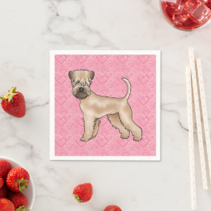 Serviette En Papier Tervueren à poil doux motif cœur rose