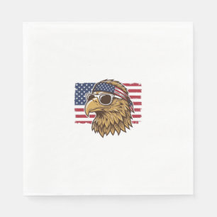 Serviette En Papier Tête d'aigle patriotique Gravure vintage Graphique