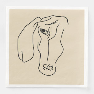 Serviette En Papier Tête de Dachshund, papier dessin d'art Napkin