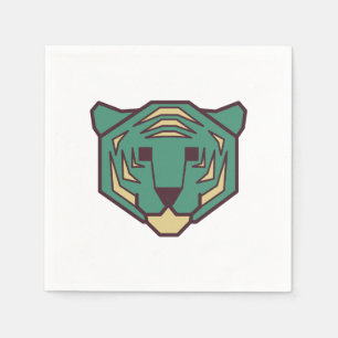 Serviette En Papier Tête de tigre bleue