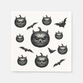 Serviette En Papier Tête et chauves-souris citrouilles