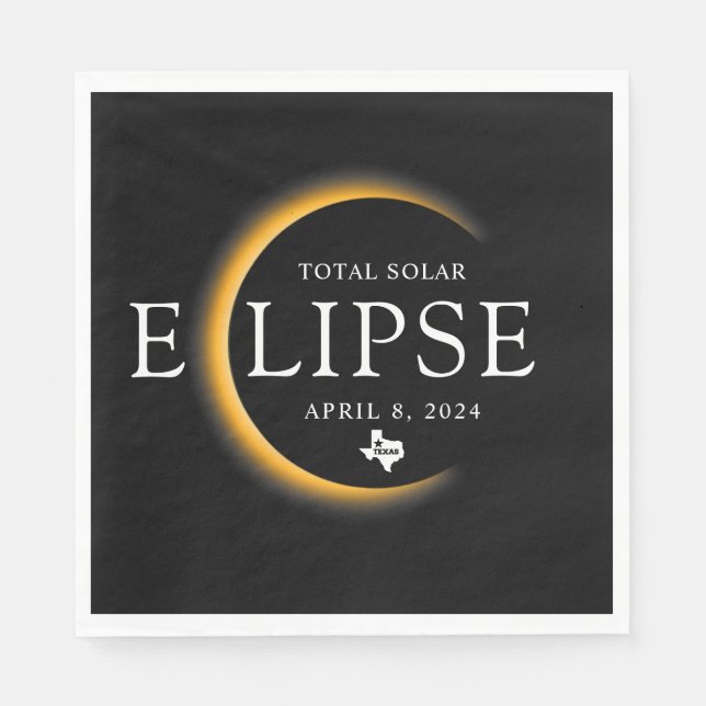 Serviette En Papier Texas 2024 Total Solar Eclipse Viewing Party (Devant)