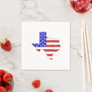 Serviette En Papier Texas Formé Drapeau Américain Patriotique Texan 