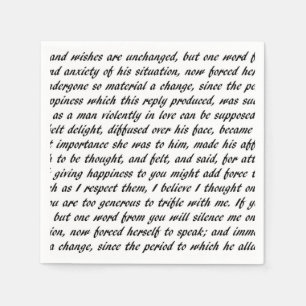 Serviette En Papier Texte de la fierté et du préjudice