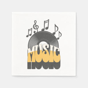 Serviette En Papier Texte de musique avec enregistrement vinyle