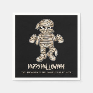 Serviette En Papier Texte d'événement Halloween personnalisable de mom