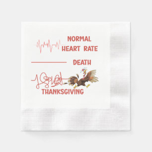 Serviette En Papier Texte drôle de Thanksgiving sur la dinde.
