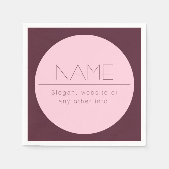 Serviette En Papier Texte moderne personnalisable avec bordure (Devant)