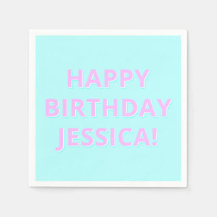 Serviette En Papier Texte personnalisable Joyeux anniversaire à n'impo