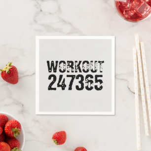 Serviette En Papier Texte usé et rayé Workout 247365 noir