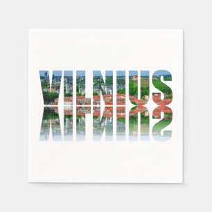 Serviette En Papier Texte Vilnius avec réflexion