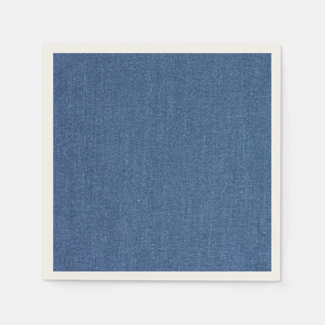 Serviette En Papier Textile fabric bleu fashion jean denim (Devant)