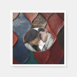 Serviette En Papier Texture en cuir artistique