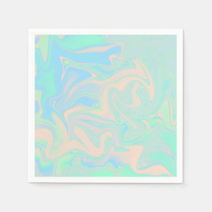 Serviette En Papier Texture iridescente olographe de faux liquide