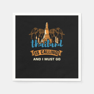 Serviette En Papier Thaïlande Appelle Je Dois Aller Voyageurs Ele