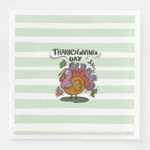 Serviette En Papier Thanksgiving Day Turkey Art - Classique automne