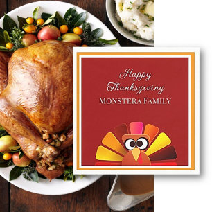 Serviette En Papier Thanksgiving familial personnalisé