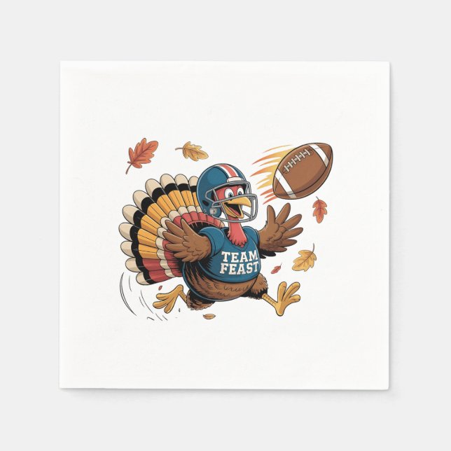 Serviette En Papier Thanksgiving Football Turquie Imaginaire Football (Devant)