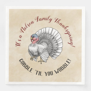 Serviette En Papier Thanksgiving "Gobble "Jusqu'à ce que vous tourbil