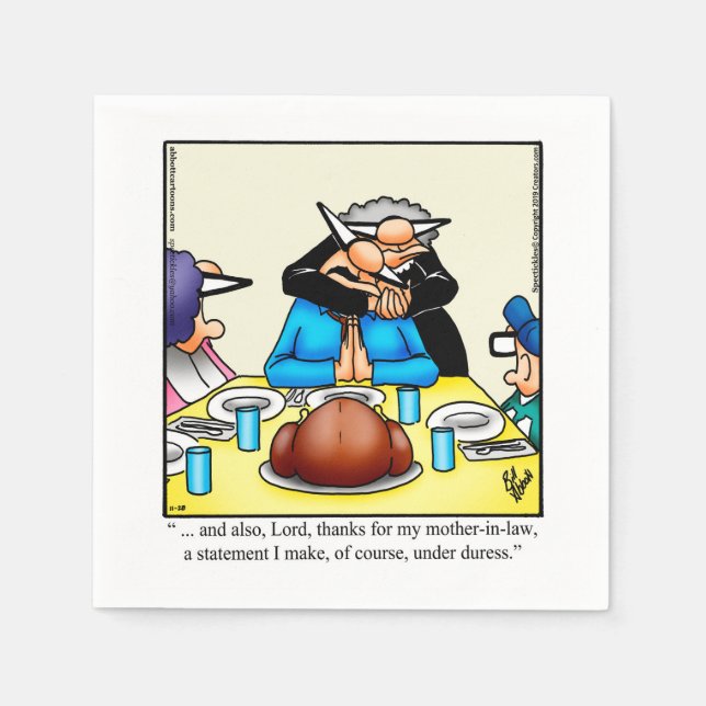 Serviette En Papier Thanksgiving Humour Cocktail Party Napkins (Devant)