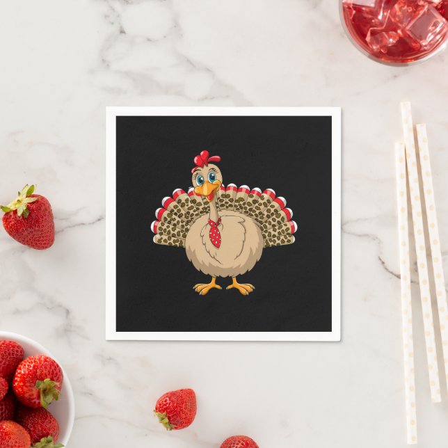 Serviette En Papier Thanksgiving Leopard Turquie Thanksgiving automne (En situation)