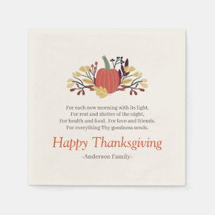 Serviette En Papier Thanksgiving Poem Pays Russe Citrouille Bouquet