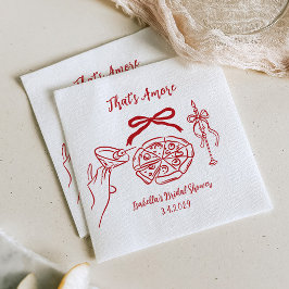Serviette En Papier That's amore Hand drawn Pizza Bridal Shower