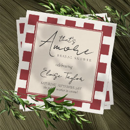 Serviette En Papier That's Amore Red Checkered Bridal Shower 