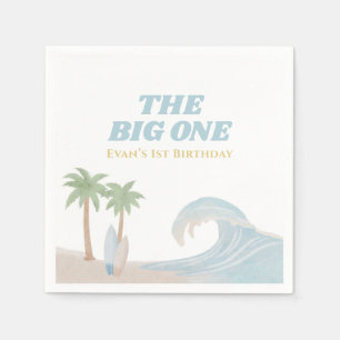 Serviette En Papier The Big One Beach Surf Été Aquarelle Côtière
