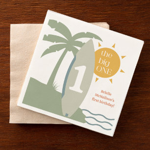 Serviette En Papier "The big ONE" surf océan premier anniversaire fête