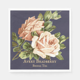 Serviette En Papier Thé de la nuptiale de la marine Blue Rose