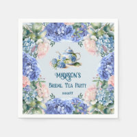 Thé de mariage aux hortensias bleus