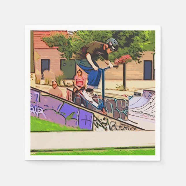 Serviette En Papier The Nosedive Landing - Scooter Rider Trick (Devant)