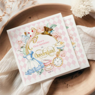 Serviette En Papier Thé party Alice au pays des merveilles, 1er annive